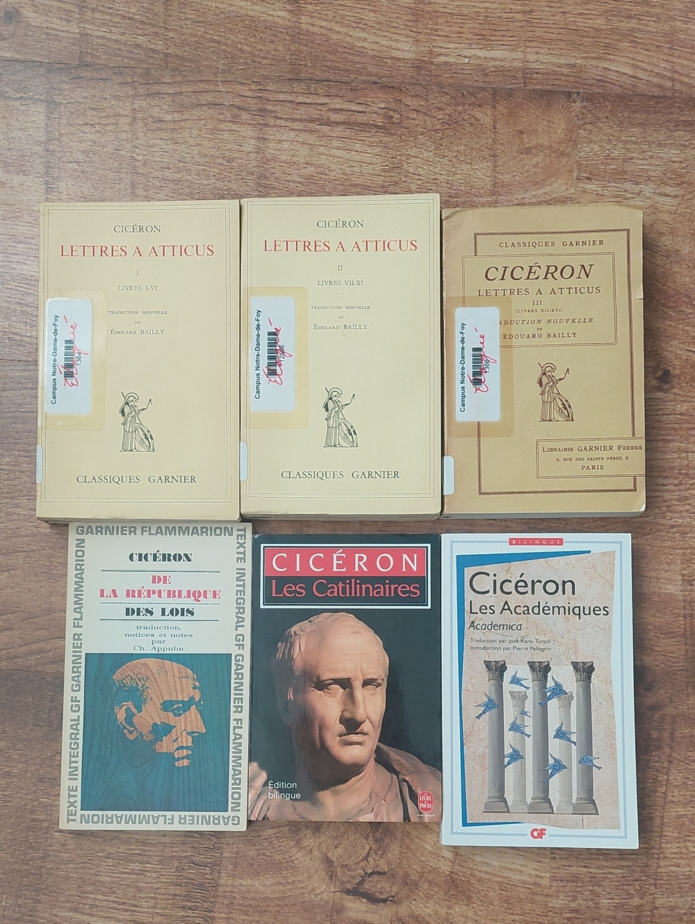 Cicéron Collection Livres Lot Philosophie Francais Latin
